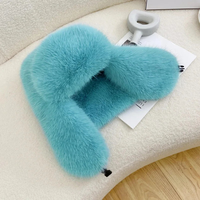 Faux Fur Hats For Women Winter Autumn Fluffy Russian Hat