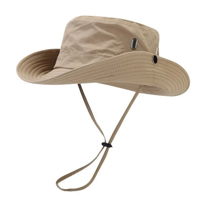 Summer Men Bucket Hat Outdoor UV Protection Wide Brim Hunting Hiking Hat