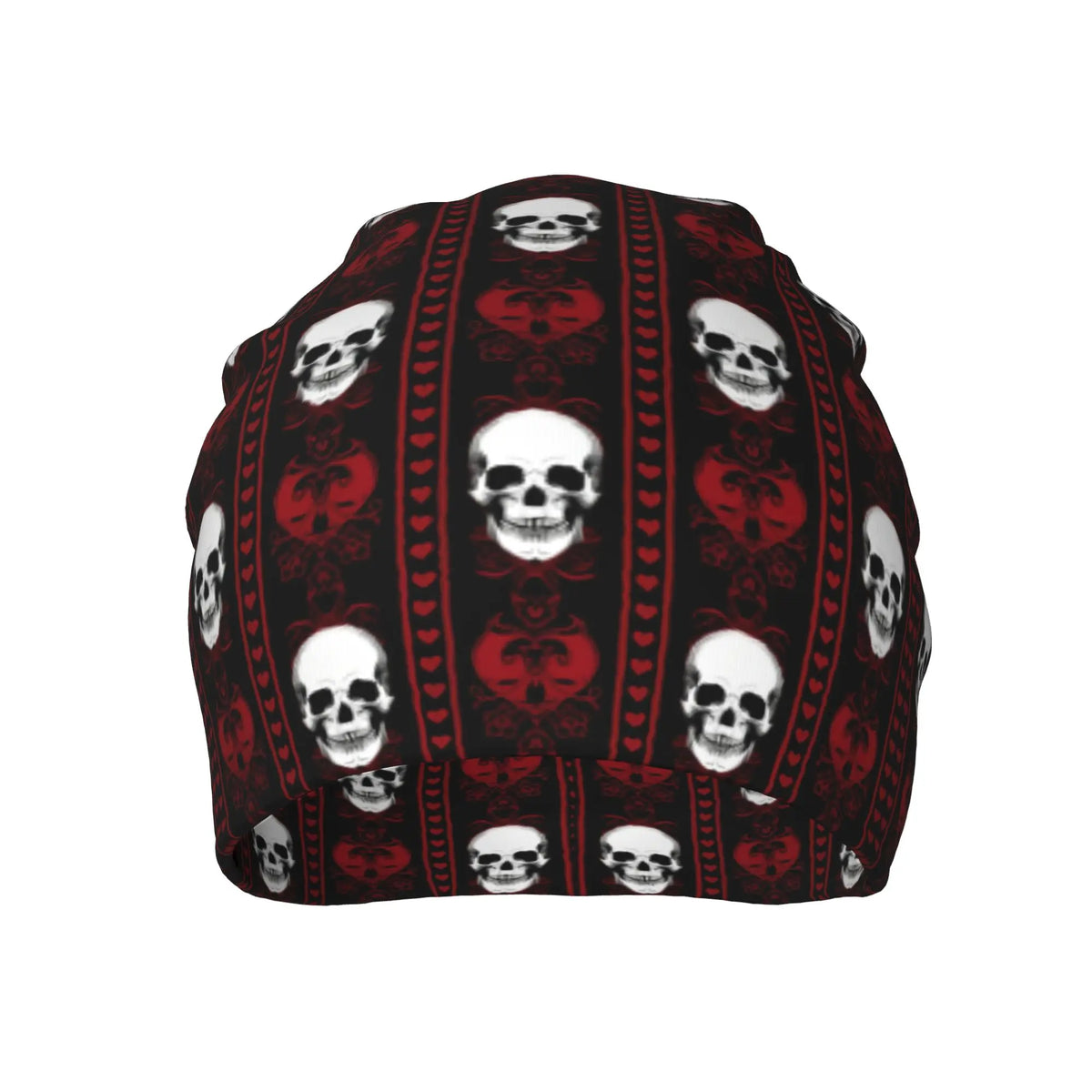 White Skulls Red Pattern Bonnet Hats Beanie Hats Graphic Knitting Hat