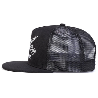 Unisex Ox Head Letter Embroidery Hip-Hop Net Hats