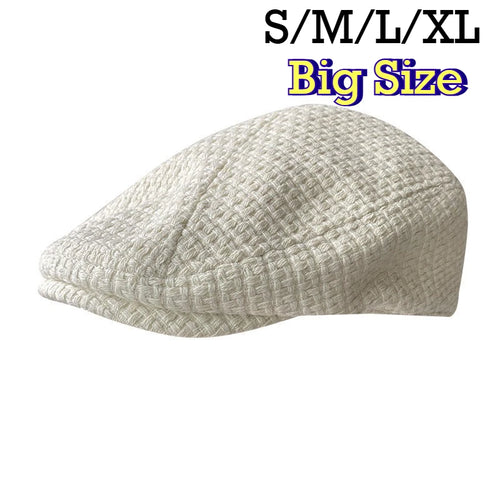 Big Size Summer Linen Solid Newsboy Caps