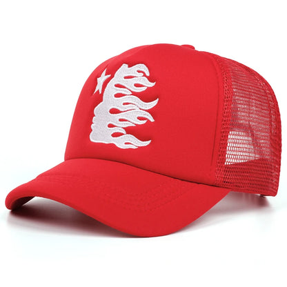 Five Pointed Star Portrait Sponge Baseball Cap Women Men Outdoor Sports Event Mesh Cap Trucker Hat