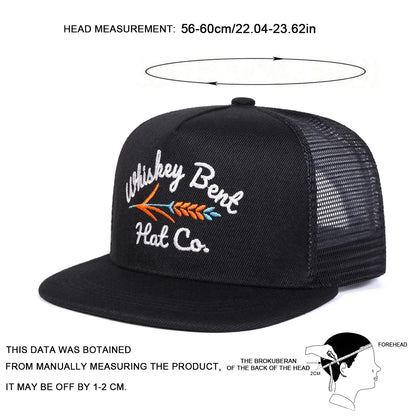 Unisex Whiskey Bent Letter Embroidery Hip-hop Net Hats Spring Summer