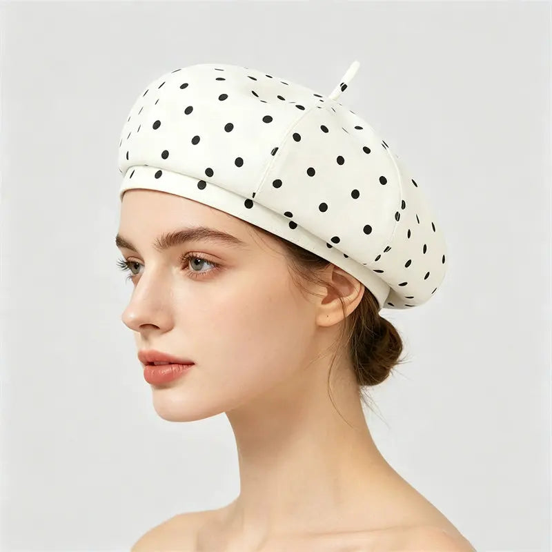 Four Seasons Cotton Dot Print Newsboy Caps
