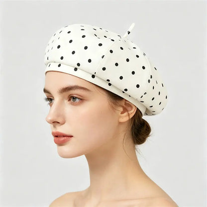 Four Seasons Cotton Dot Print Newsboy Caps