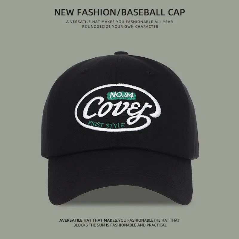 Retro Washed Cotton Embroidered Baseball Cap for Women Men