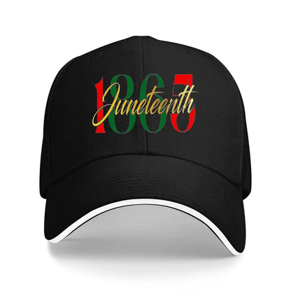 Unisex Juneteenth 1865 Graphic Baseball Cap High Quality Quick Dry Adjustable Metal Clasp Fit Hat