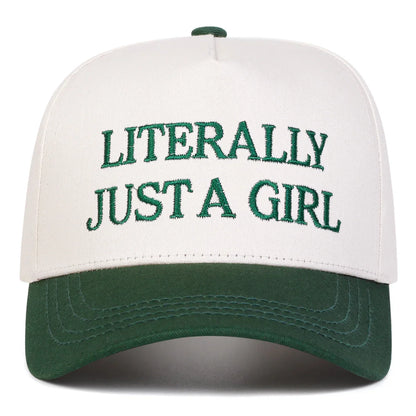 Unisex Literally Jsut A Girl Embroidery Baseball Caps Spring Autumn