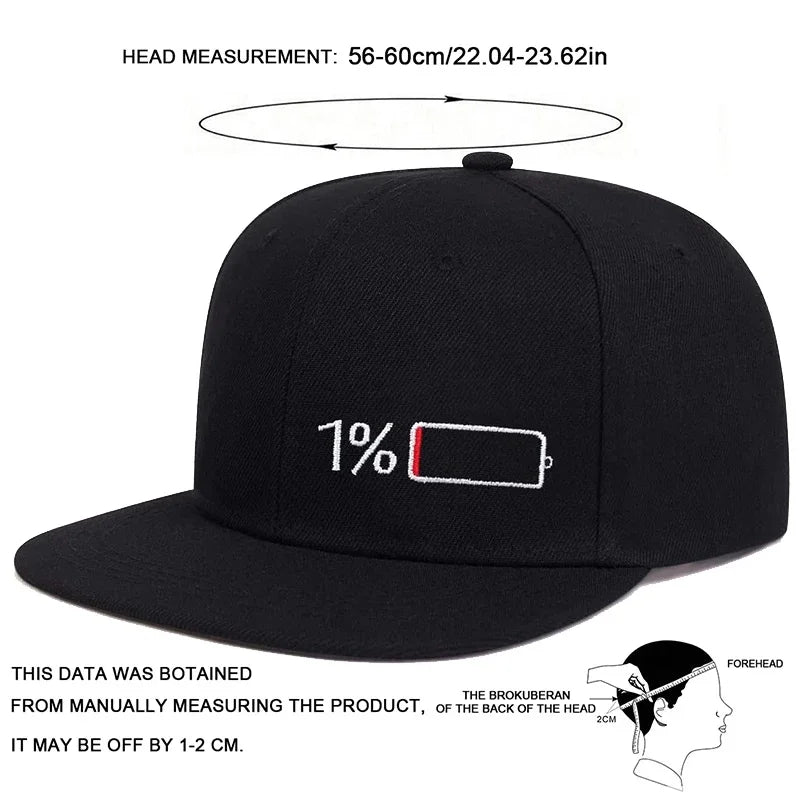 Unisex Battery Embroidery Hip-hop Hats Spring Autumn