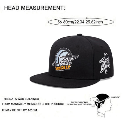 Snapback Hat Astronaut Embroidered Flat Edge Hat Street Hip Hop Hat