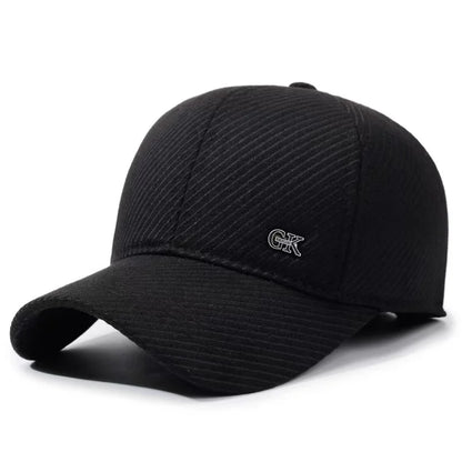Thickened Warm Winter Hat Color Block Earflap Baseball Cap Ear Protection Adjustable Outdoor Casual Cap