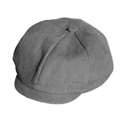 Gray Twill Cotton Newsboy Cap Baker Boy Cap