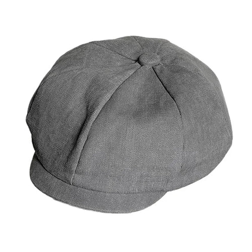 Gray Twill Cotton Newsboy Cap Baker Boy Cap