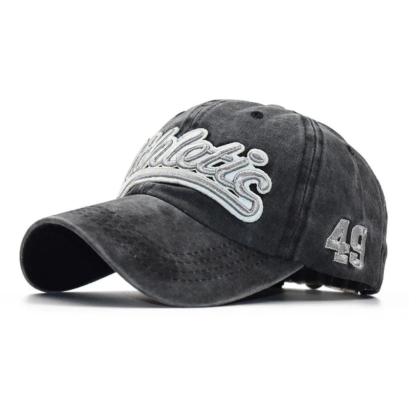 Athletic Letter Embroidery Baseball Cap Women Men