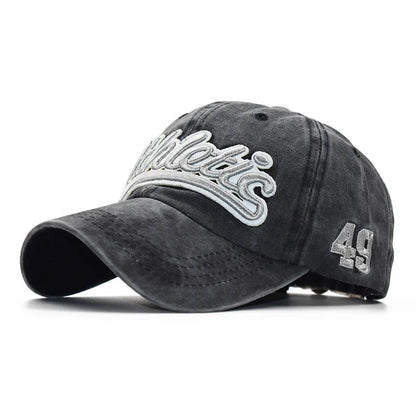 Athletic Letter Embroidery Baseball Cap Women Men