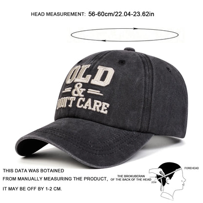 Unisex Old & Don't Care Letter Embroidery Baseball Caps Spring Autumn Sports Cap