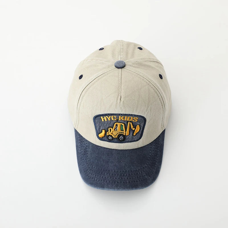 Fashion Letter Children Baseball Hat Solid Color Baby Peaked Cap