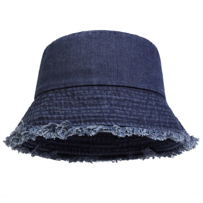 Neutral Denim Bucket Hat Fashionable Sun Protection Caps
