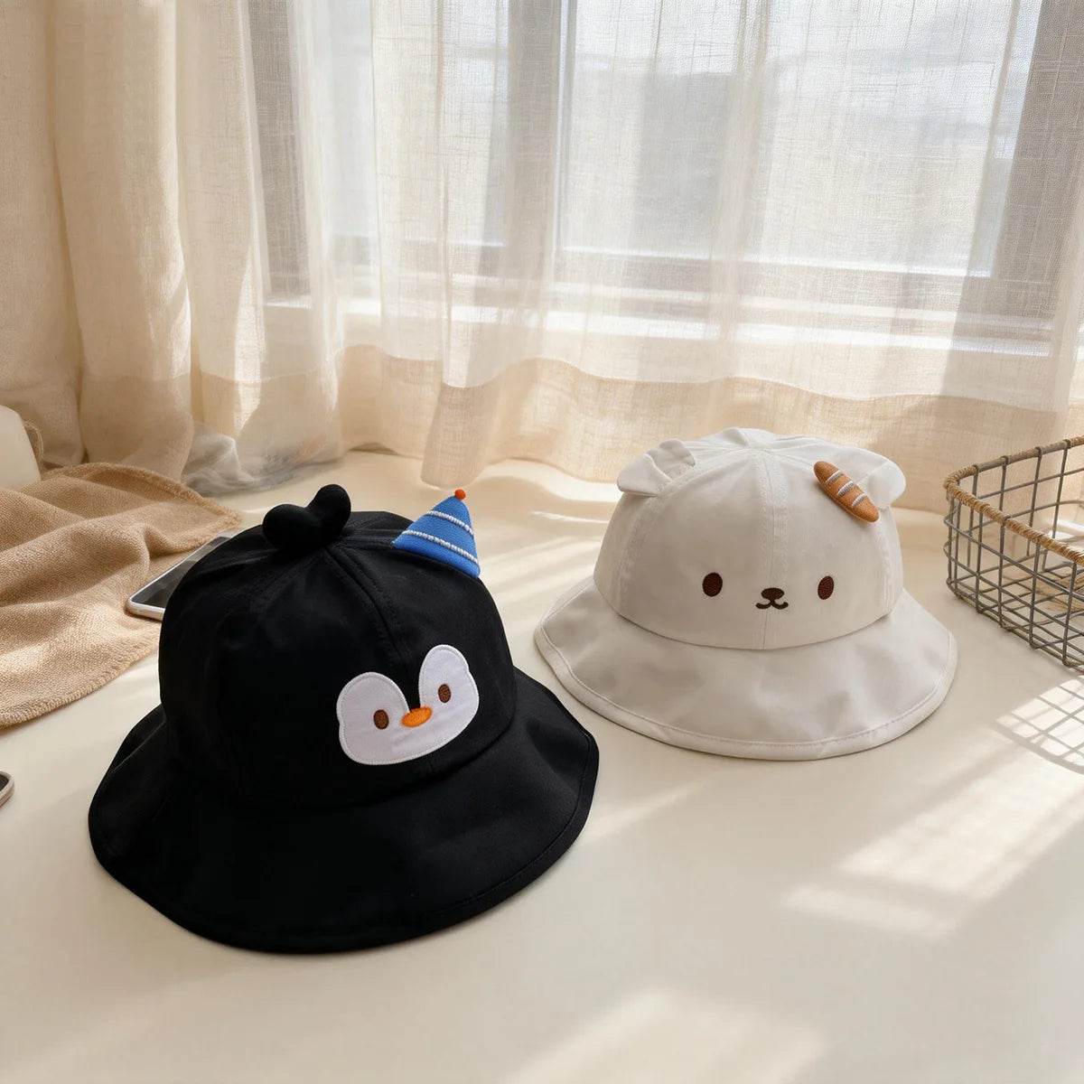 Newborn Baby Kids Cartoon Bucket Hat 50cm 1-3 Years Boys Girls