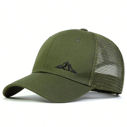 Unisex Mountain Range Embroidery Baseball Net Caps Spring and Summer