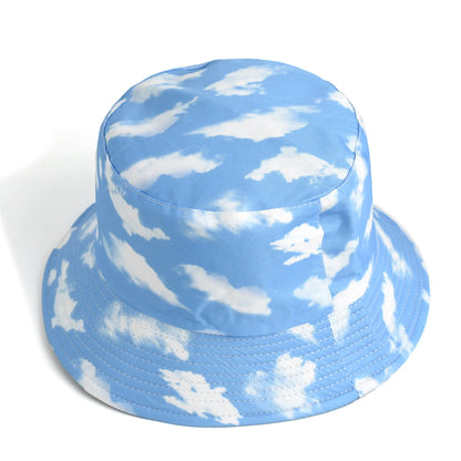 Blue Sky And White Clouds Print Bucket Hat Fisherman Hat