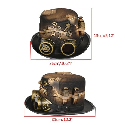 Steampunk Top Hat With Goggles Steampunk Bowler Top Hat