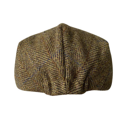 Striped Gray New Wool Flat Cap Men's Keep Warm Gatsby Ivy Cap