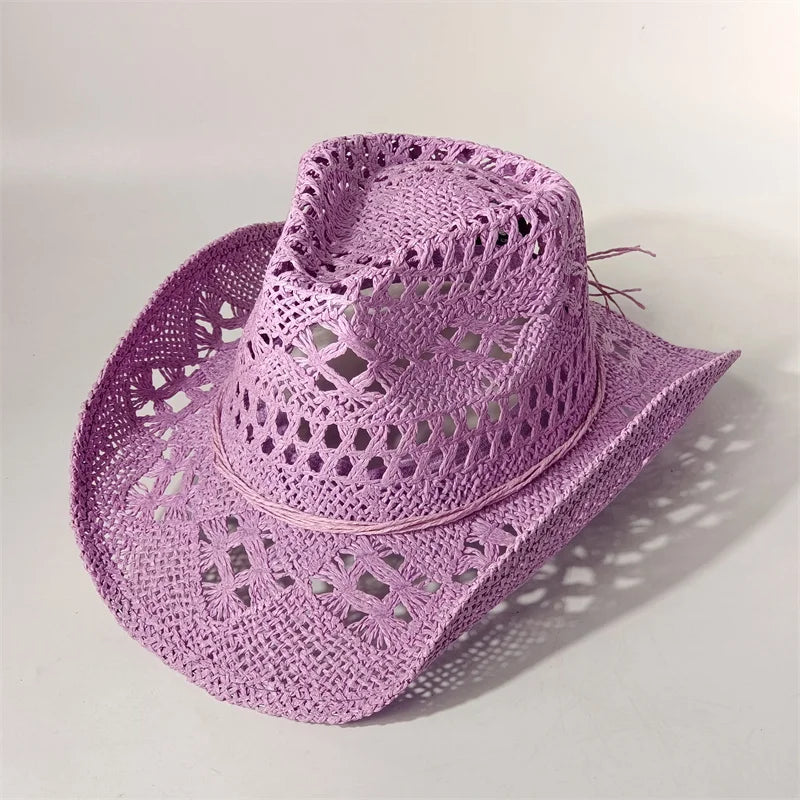 Vintage Summer Beach Bohemian Straw Hat Shell Women Men