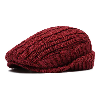 Cotton Solid Warm Newsboy Caps Flat Peaked Cap