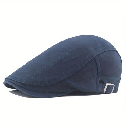 Men's Classic Cotton Newsboy Hat, Vintage Cabbie Cap