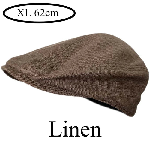 Summer Linen Breathable Big Size Berets Newsboy Caps