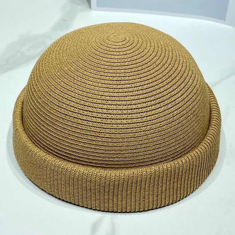 Japanese Simple Blade Roll Cap Beanies Landlord Hat