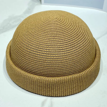 Japanese Simple Blade Roll Cap Beanies Landlord Hat