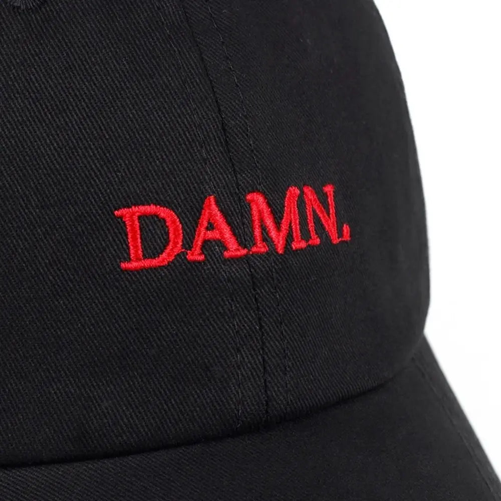 Letter DAMN Embroidery Baseball Cap Stitched Adjustable Washed Cotton Baseball Hip Hop Sunscreen Hat