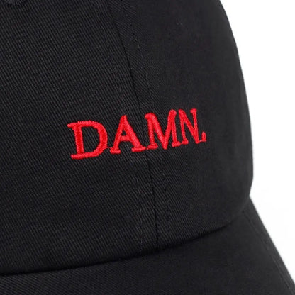 Letter DAMN Embroidery Baseball Cap Stitched Adjustable Washed Cotton Baseball Hip Hop Sunscreen Hat