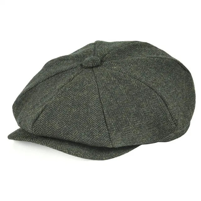 Autumn Winter Men's Newsboy Hat Wool Blend Male Beret Men And Women