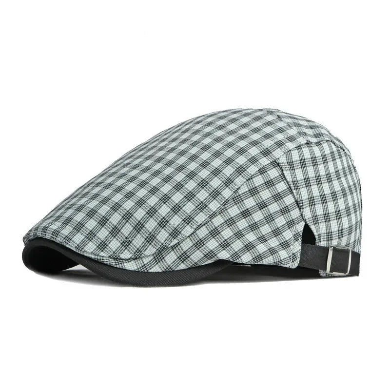 Spring And Summer Cotton Plaid Newsboy Caps