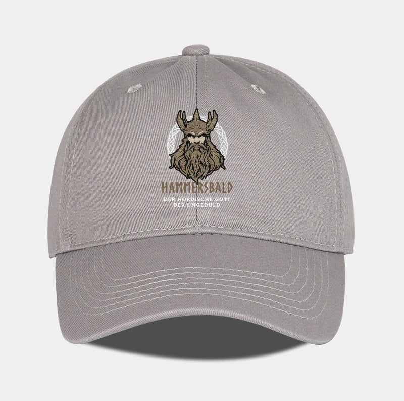Hammers Bald Printed Baseball Cap Soft Comfortable Lightweight Breathable Adjustable Retro Viking Style