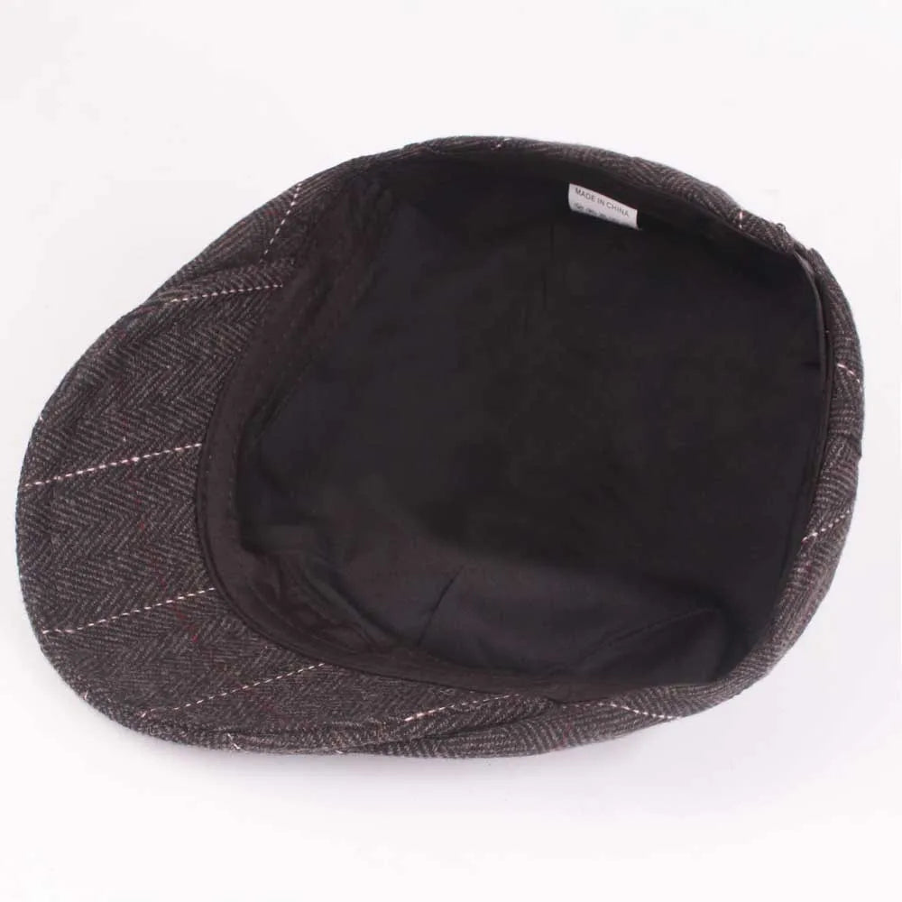Herringbone Beret Men's Casual Peaked Cap British Women's