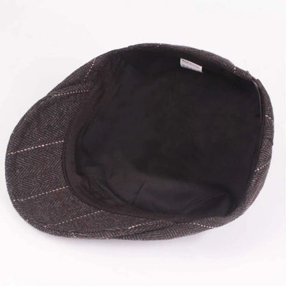 Herringbone Beret Men's Casual Peaked Cap British Women's