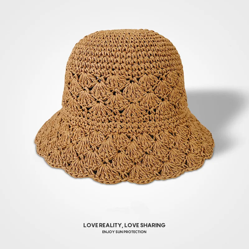 Folding Straw Hat Women's Summer Outing Sun Visor