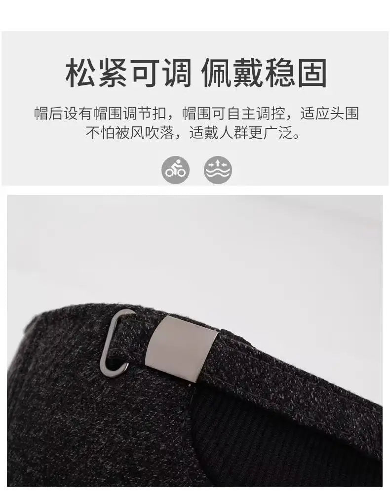 Thickened Warm Winter Hat Color Block Earflap Baseball Cap Ear Protection Adjustable Outdoor Casual Cap