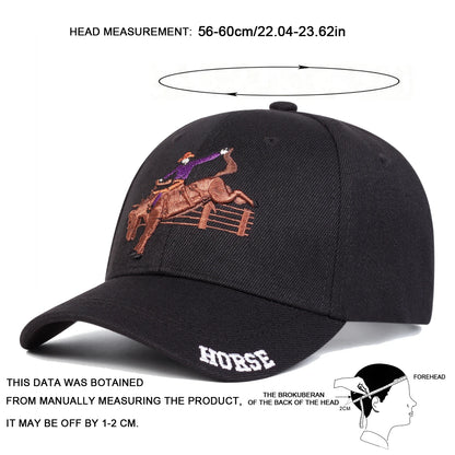 Unisex Horse Riding Embroidery Baseball Caps Spring Autumn Outdoor