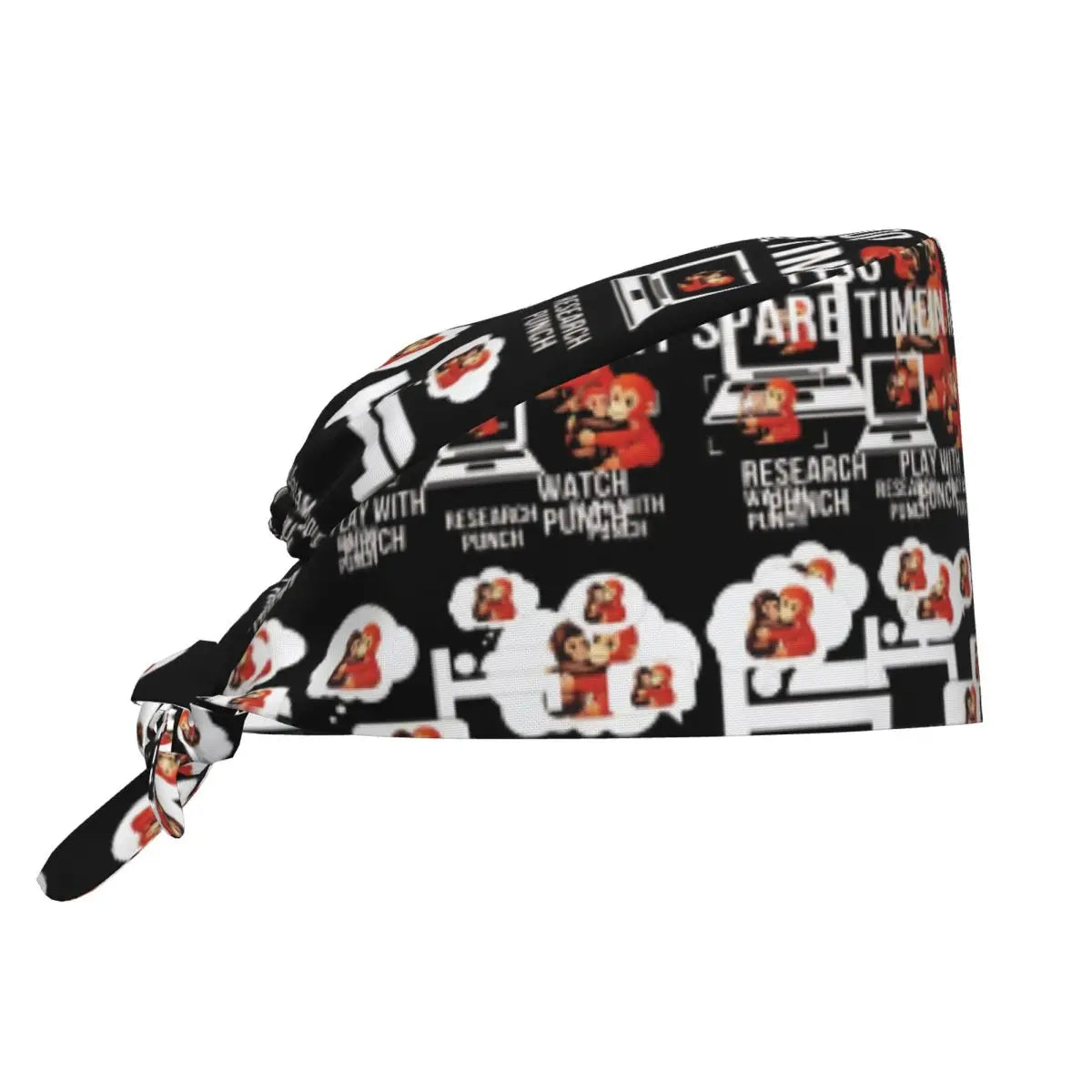 Nurse Hats Team Punch Funny Monkey Working Cap For Women And Men