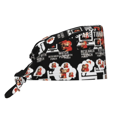 Nurse Hat Team Punch Funny Monkey Working Caps For Unisex Women