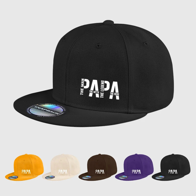 Fun Dad Hero Slogan Printed Flat-Brim Cap Baseball Cap for Men