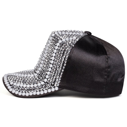 Unisex Pearl Water Diamond Baseball Caps Spring Autumn Outdoor