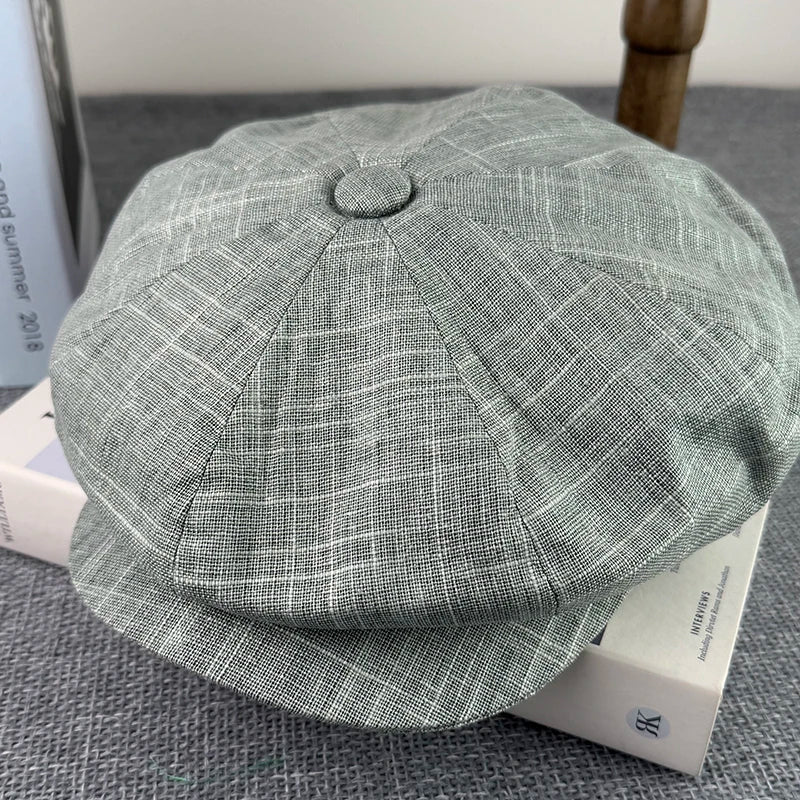 Summer Newsboy Caps Flax Breathable Gatsby Cap