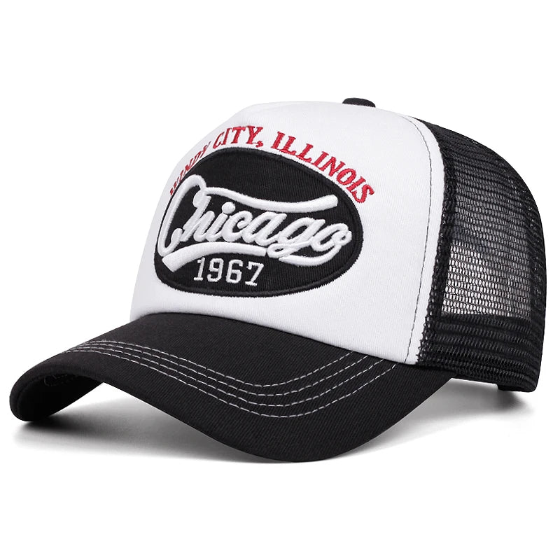 Chicago 1967 Letter Embroidered Sponge Baseball Cap, Men's and Women's