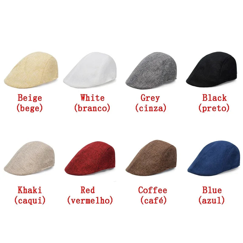 Cotton And Linen Solid Color Thin Beret Sports Hat Fashion Hat Breathable Hat